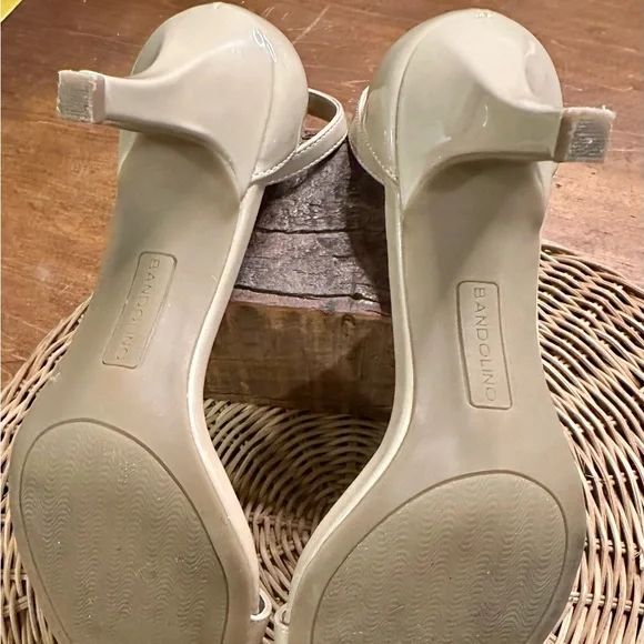 Bandolino Nude Patent Versatile Madia Open-Toe Ankle Strap Stiletto Sandals - Picture 7 of 9